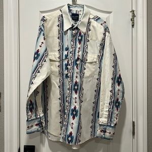 Men’s Wrangler Western Button Down Shirt: Vintage Pearl Snap